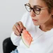 woman eating health food during menopause